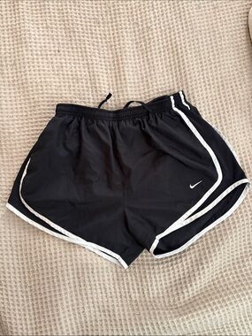 Nike Black Athletic Running Shorts with White Piping